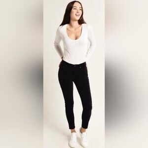 Citizens of Humanity COH Rocket High Rise Skinny Black Velour Corduroy Size 25
